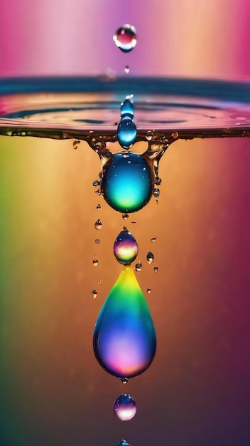 Rainbow on water drops