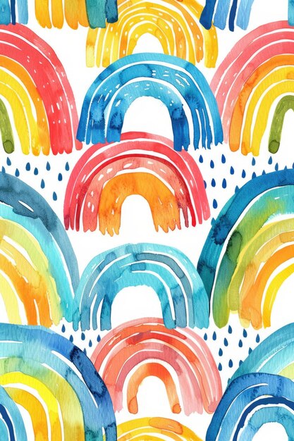 Photo rainbow watercolor painting