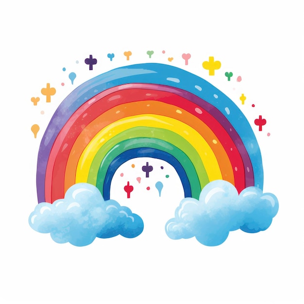 Rainbow Watercolor Simple Icon Vector Illustration