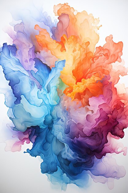 Rainbow Watercolor splash banner background Abstract texture illustration art Wall painting