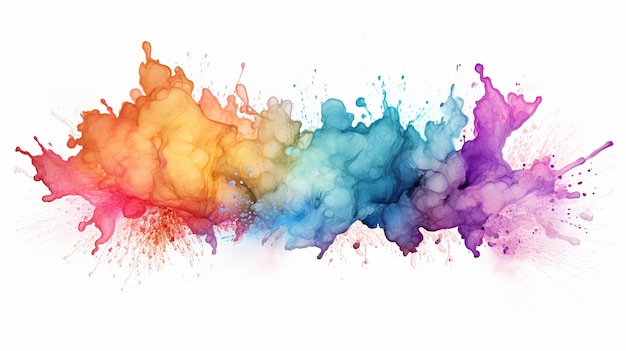 Rainbow watercolor splash illustration AI Generative Generative AI