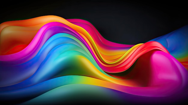 Premium Photo | Rainbow wave background abstract