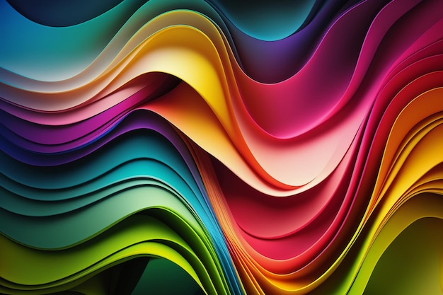 Rainbow Wavy Satin Background