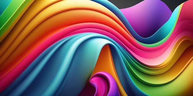 Rainbow Wavy Satin Background