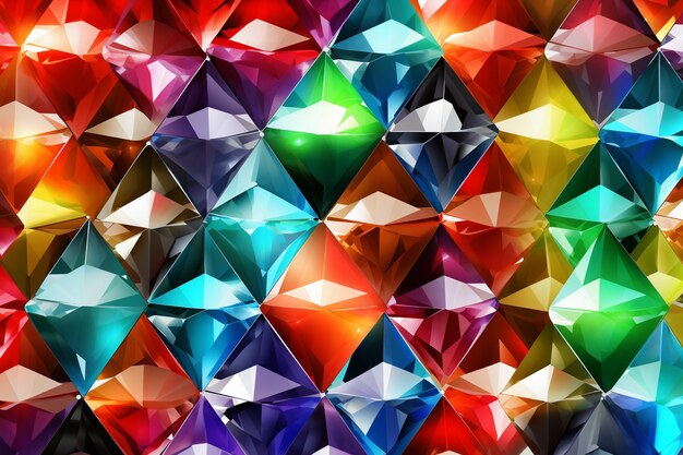 Photo rainbow with diamonds bold geometric background