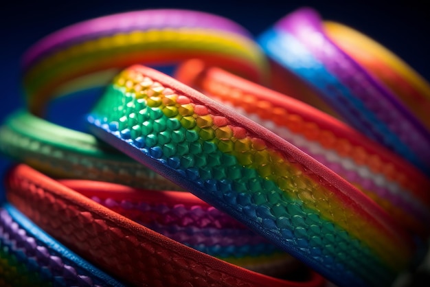 Rainbow wristbands close up shot in studio lighting Ai Generated