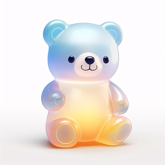 Rainbowcolored cute bear doll element live broadcast gift special effects material