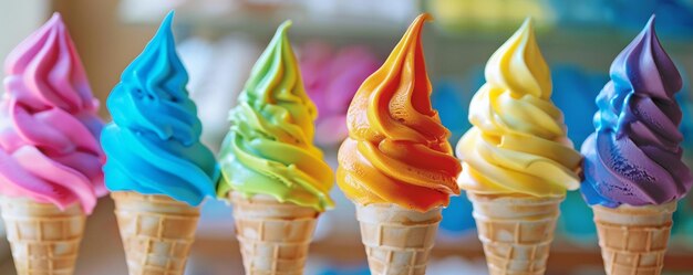 RainbowColored Ice Cream Cones