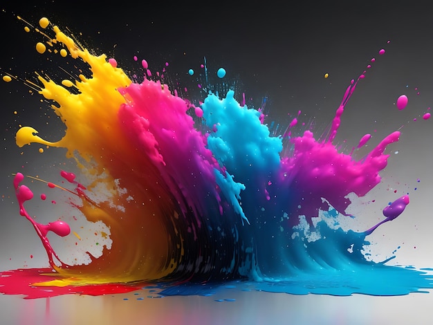 Rainbowcolored paint splatters wallpaper