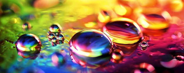 RainbowColored Water Droplets