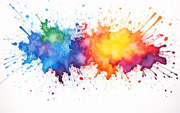 Photo rainbowcolored watercolor splatter design