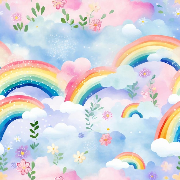 Rainbows are a rainbow with butterflies and flowers.