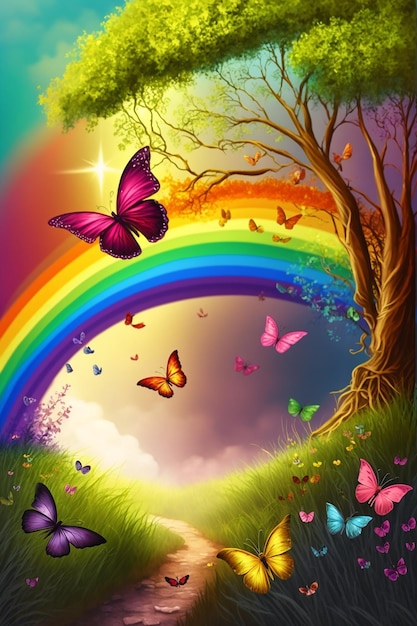 虹と蝶は、虹を見る最良の方法です。