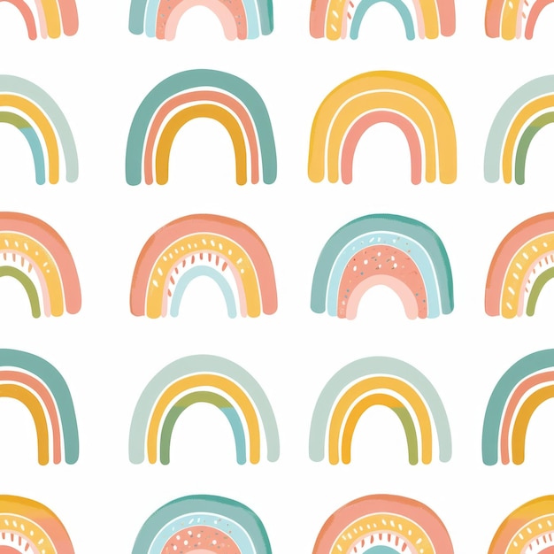 Photo rainbows seamless pattern can be used for gift wrapping wallpaper background