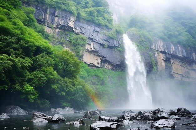 Photo rainbows visible during the mist