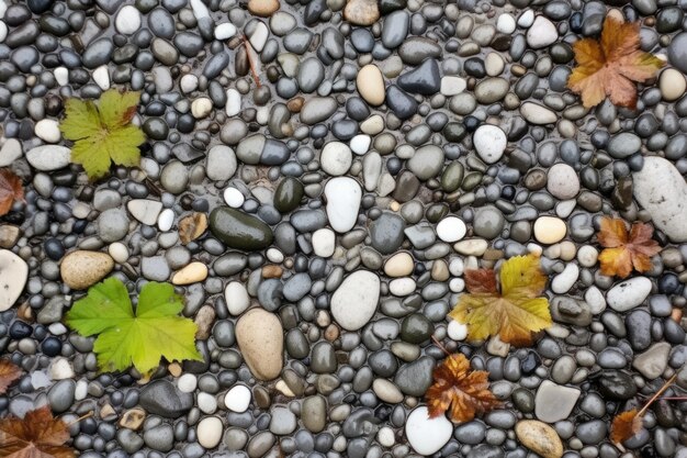 Foto ciottoli bagnati dalla pioggia in un giardino