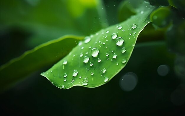 写真 葉の上の雨粒