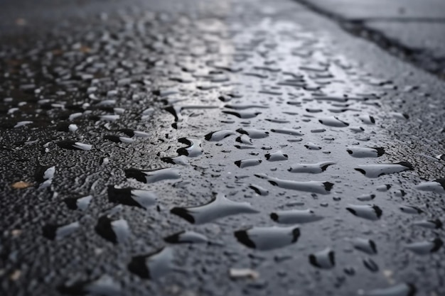 Raindrops on asphalt Rain Rainy weather Downpour