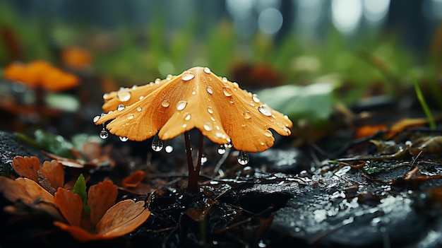raindrops botany HD 8k behang Stock Fotografische afbeelding