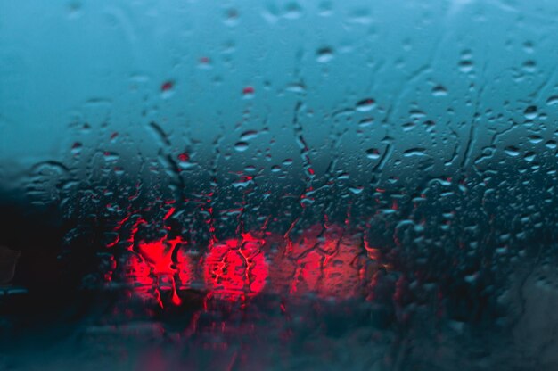 Raindrops on car window