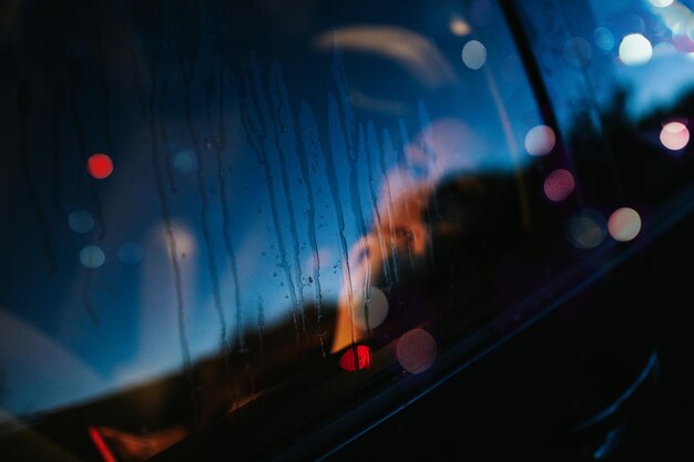 Photo raindrops on car window