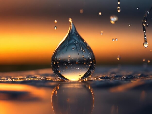 Raindrops closeup background