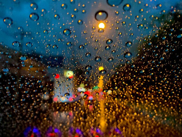 Photo raindrops on glass window