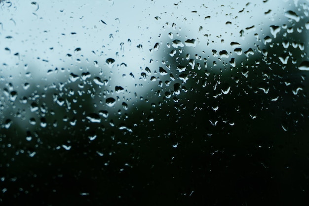 Raindrops on glass