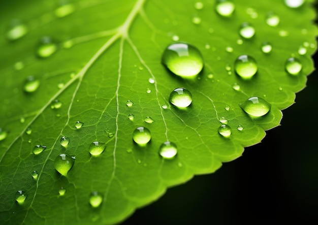 Raindrops on a leaf