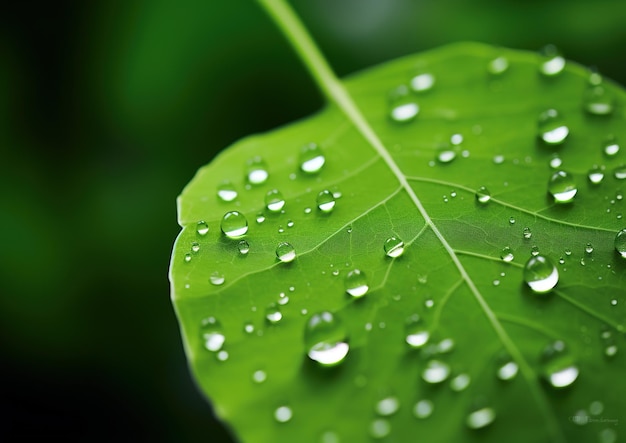 Raindrops on a leaf