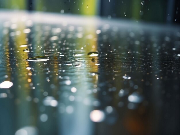 写真 ガラスの窓に降る雨滴