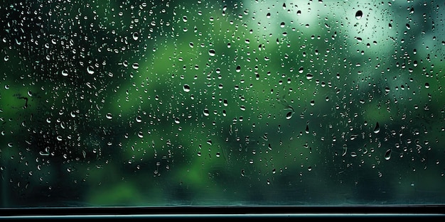 写真 雨の降る窓に映る雨粒は反射と安らぎの感覚を体現する