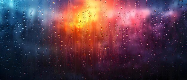 Photo raindrops splattered against the window a visual and auditory symphony concept rainy day reflections water melodies moodenhancing rain sounds