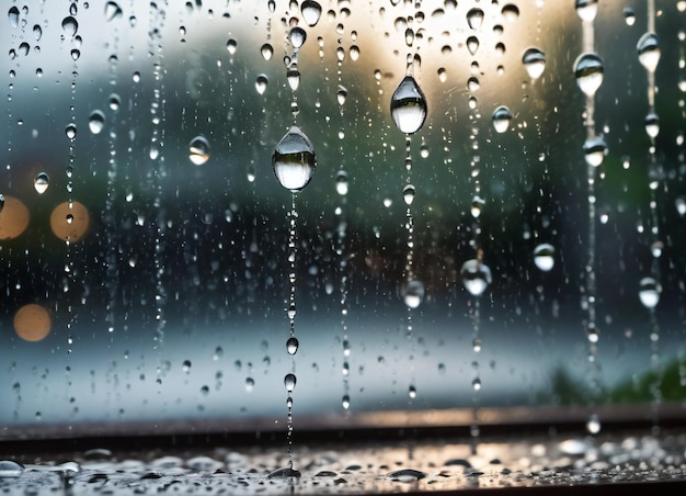 窓ガラスの雨滴のマクロ写真の壁紙