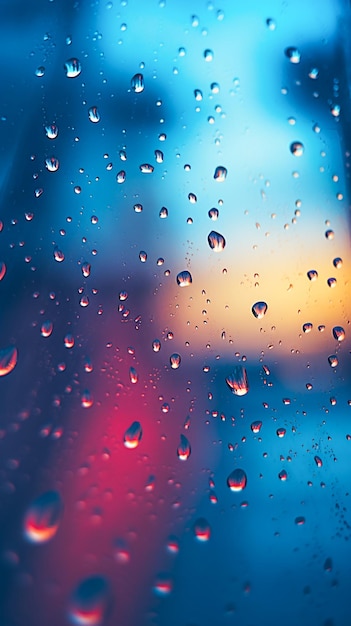 Raindrops on window glass