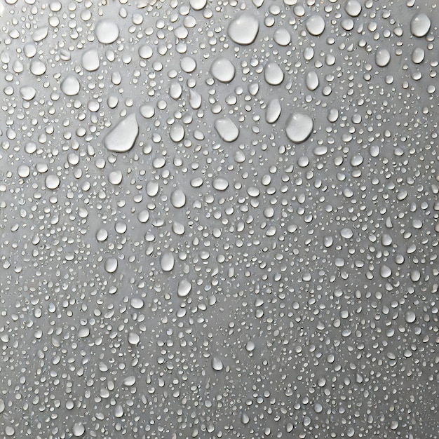 капель дождя на оконном стекле с серым фоном