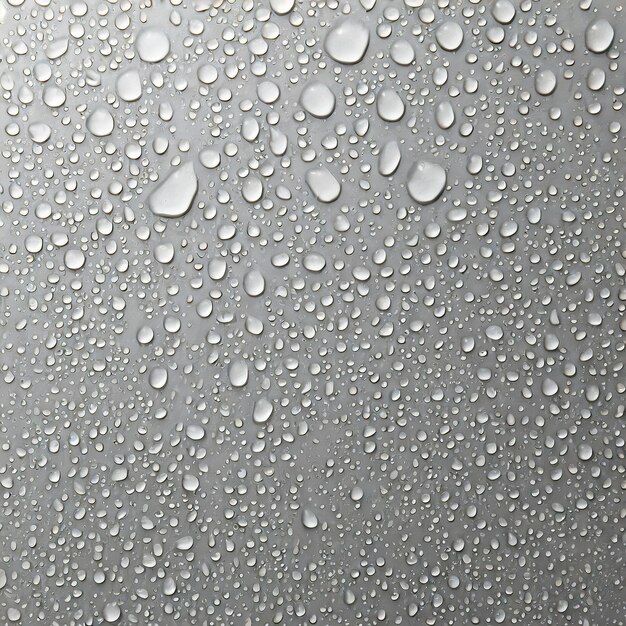 灰色の背景の窓のガラスの上の雨の滴