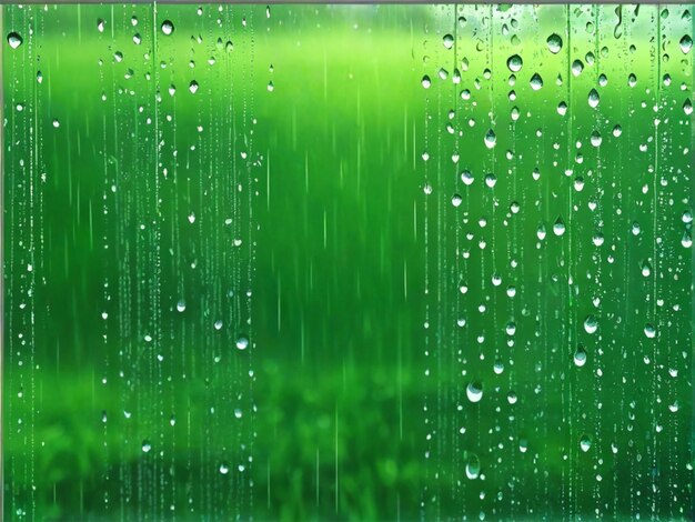 Raindrops on the window Rain drops on window rainy day background green tone