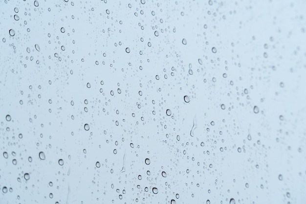 Raindrops on a window on a rainy day rain concept textures and patterns