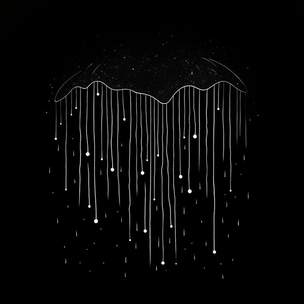Foto sinfonia della pioggia una celebrazione minimalista del disegno a penna in monocromatico
