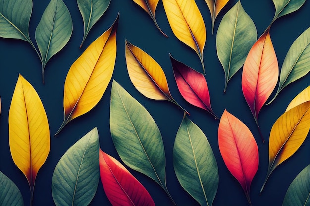 緑の葉を持つ熱帯雨林のエキゾチックな壁紙