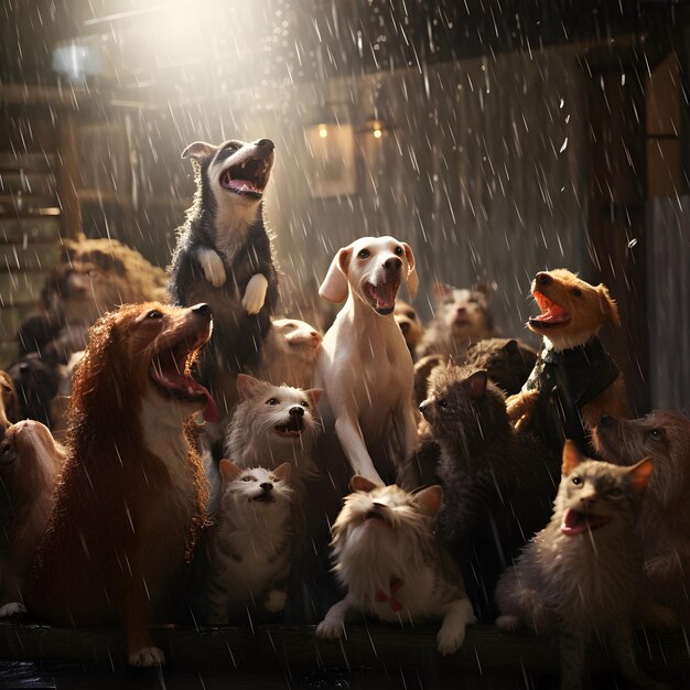 raining cats and dogs Cats