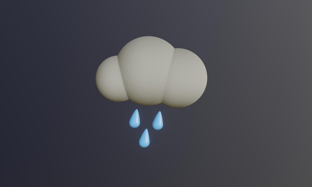 Rainy cloudy sky 3d Illustration