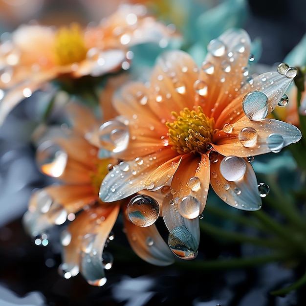 Rainy Day Flower Reflections