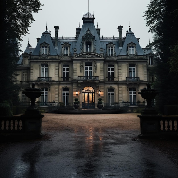 A rainy day at a haunted mansion