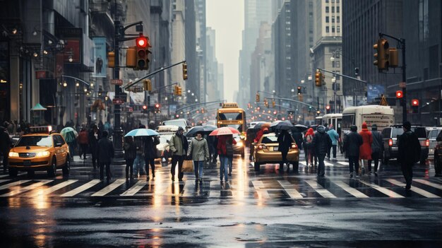 ニューヨーク市の雨の日