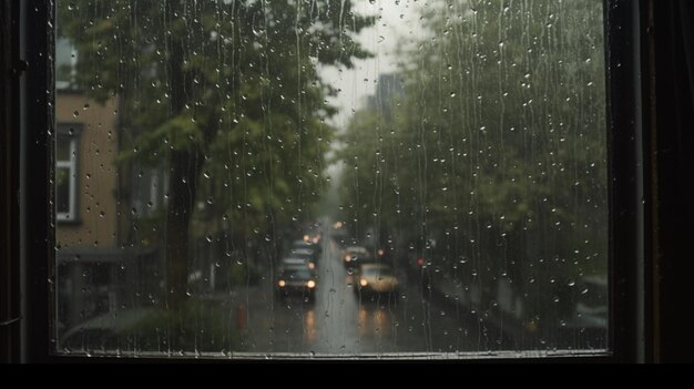 雨の日は窓を観察した