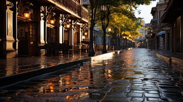 Premium AI Image | rainy day in the streets of paris