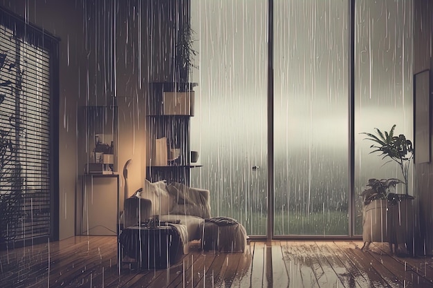 rainy days heavy rain beautiful season view