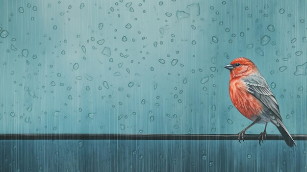 Rainy Finch - цифровое произведение искусства, вдохновленное Сирилом Роландо